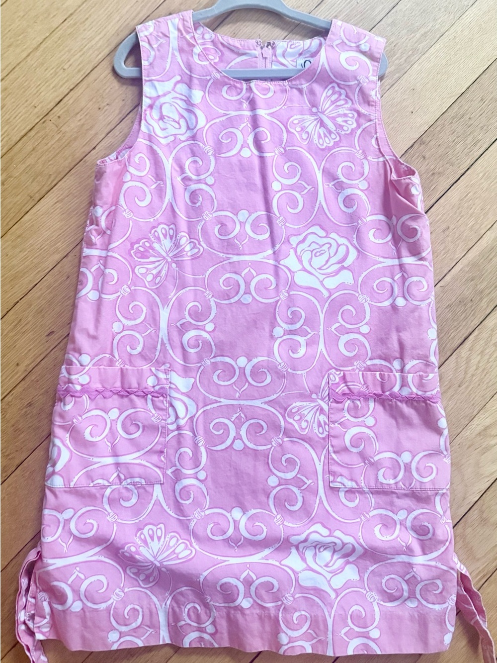 Vintage girl’s Lilly Pulitzer white tag pink floral and butterfly dress size 6x
